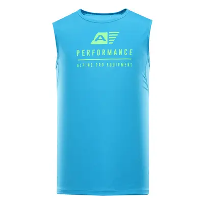 Man quick-drying tank top ALPINE PRO MIXED neon atomic blue