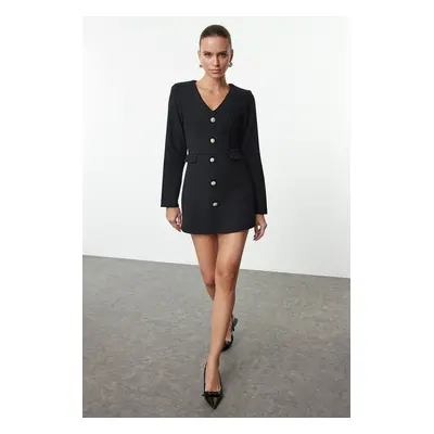 Trendyol Black Button Detail Short Shorts Skirt Jumpsuit