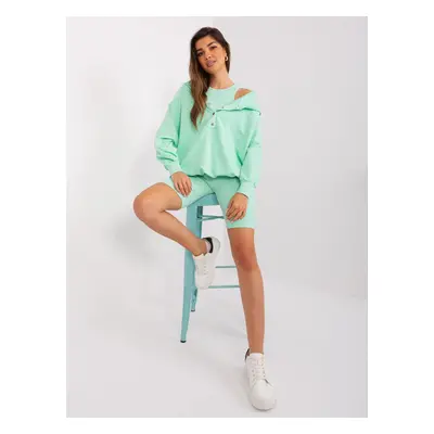 Mint Three-Piece Cotton Casual Set