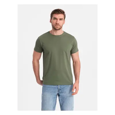 Ombre BASIC men's classic cotton T-shirt - khaki