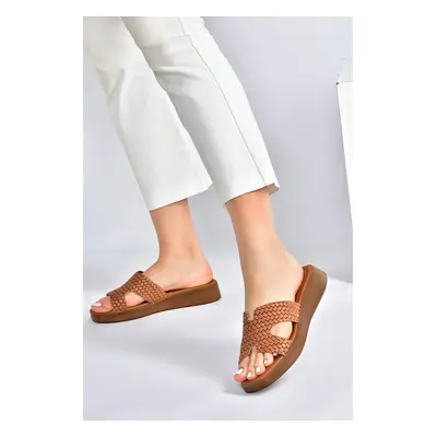 Fox Shoes Women's Slippers with Tan Genuine Leather