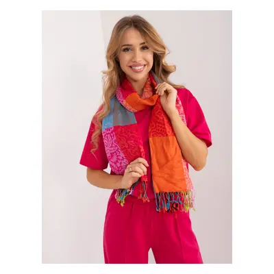 Women's scarf with colorful fringes