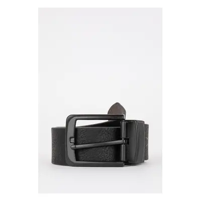 DEFACTO Men's Double Sided Faux Leather Jean Belt