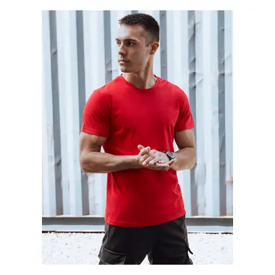 Men's Solid Color T-Shirt Red Dstreet