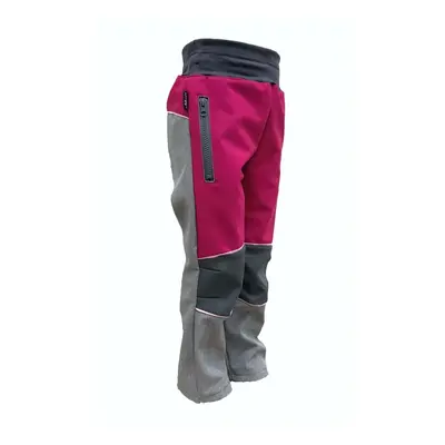 Softshell trousers - gray melange-fuchsia