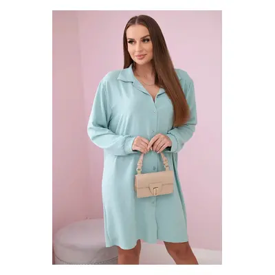 Long shirt with dark mint viscose