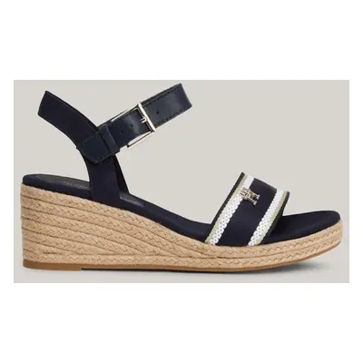 Navy blue women's wedge sandals by Tommy Hilfiger