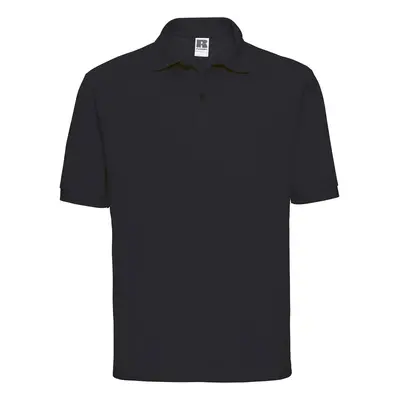 Men's Polycotton Polo Russell Black T-Shirt