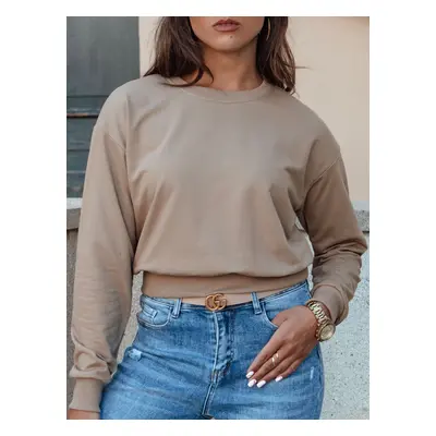 Women's classic sweatshirt CASUALVIBE light brown Dstreet