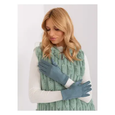 Dark mint smooth winter gloves