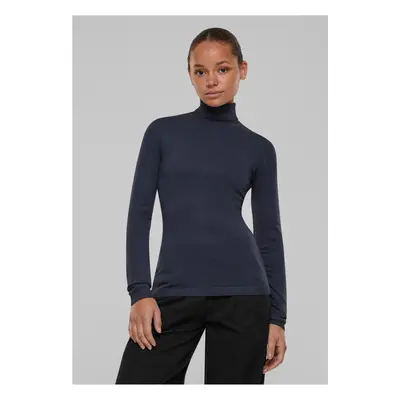 Women's knitted turtleneck in a navy design