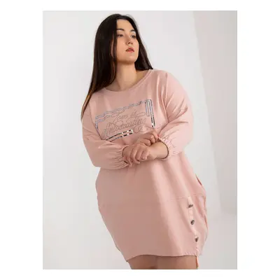 Dusty pink oversized midi dress with application