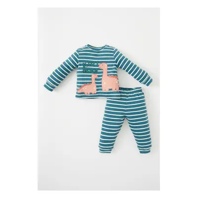 DEFACTO Baby Boy Striped Long Sleeve Pajamas Set