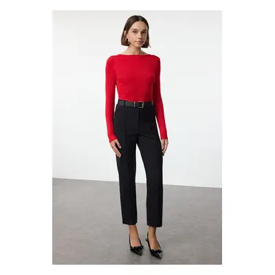 Trendyol Red Soft Fabric Backless Fitted Stretchy Knitted Blouse