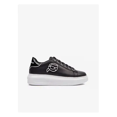 Black Women's Leather Sneakers KARL LAGERFELD Kapri NFT Outline - Women's