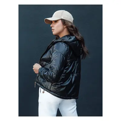 Women's transitional jacket with hood ARON black Dstreet