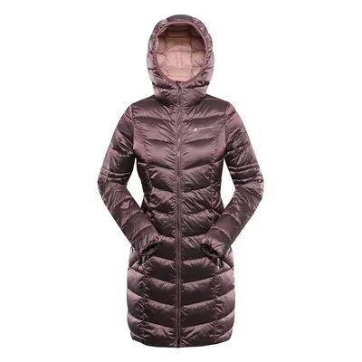 Long women's ultralight coat ALPINE PRO OREFA pink cosmos