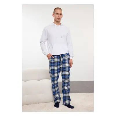 Trendyol Men's Blue Plaid Regular Fit Lumberjack Woven Pajama Bottoms