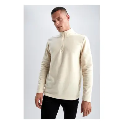 DEFACTO Regular Fit Stand-up Collar Fleece Sweatshirt