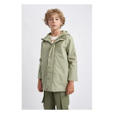 DEFACTO Boy's Water Repellent Hooded Raincoat