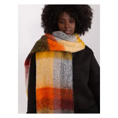 Orange and black warm checked scarf