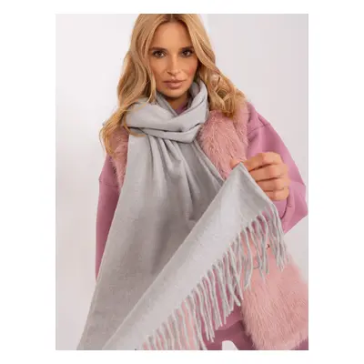 Grey women's knitted scarf