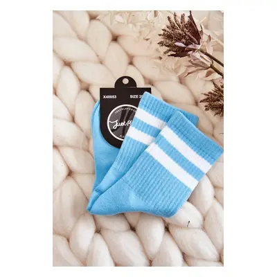 Youth Cotton Sports Socks Blue