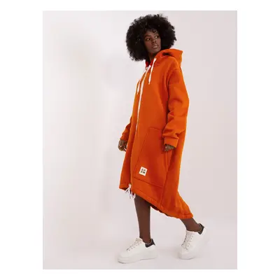 Dark orange zip-up sweatshirt