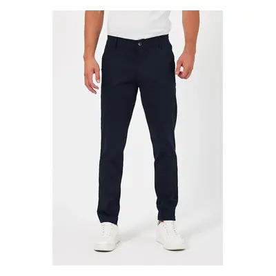 36952 Dewberry Gabardine Cotton Slim Fit Chino Mens Trousers-NAVY