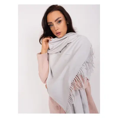 Light gray knitted women's scarf