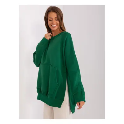 Dark green hooded sweatshirt with insulation