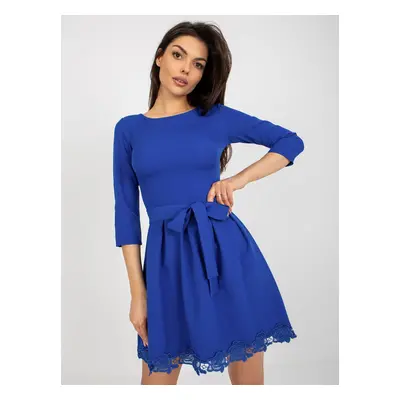 Cobalt blue flowing cocktail dress