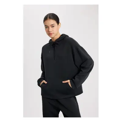 DeFactoFit Oversize Fit Hooded Modal Sports Sweatshirt