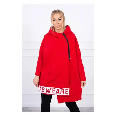 Insulated sweatshirt with zipper red