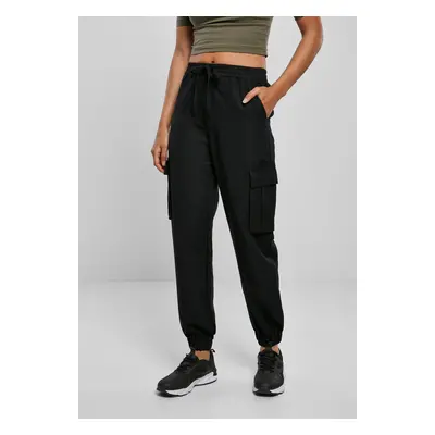 Women's Viscose Trousers Twill Cargo Black