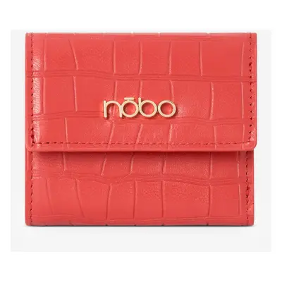 Nobo Women's Small Animal Pattern Natural Leather Wallet Red