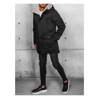 Men's Black Parka Winter Jacket Dstreet