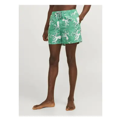 Green Men's Patterned Swimsuit Jack & Jones Fiji - Men's