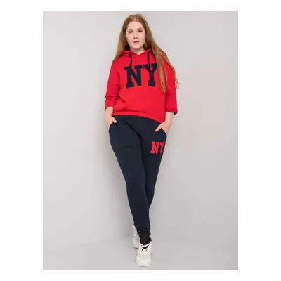 Red and navy blue set with trousers