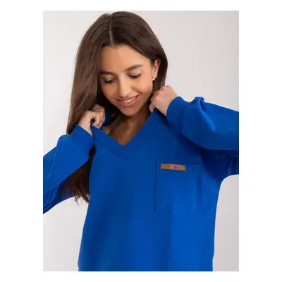 Cobalt blue women's neckline blouse