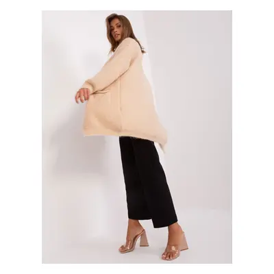 Beige knitted oversize cardigan