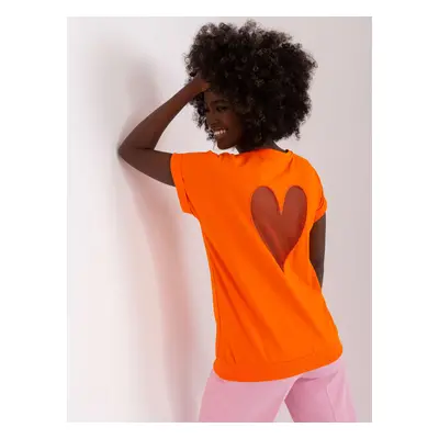 Orange blouse with transparent insert