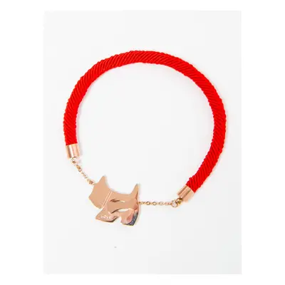 Bracelet with golden dog red