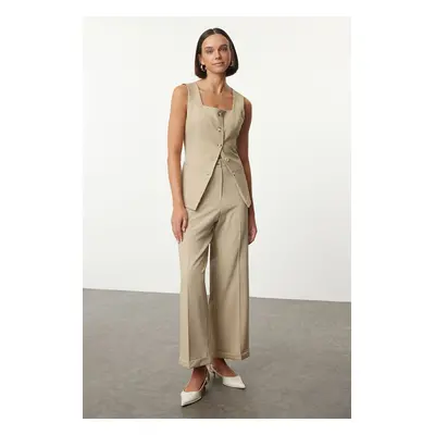 Trendyol Mink Wide Leg Double Leg Woven Trousers