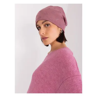 Dusty purple winter hat with cashmere