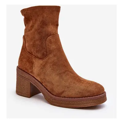 Women's Camel Argastis High Heeled Ankle Boots