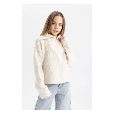 DEFACTO Girl&#39;s Half Zipper Sweater