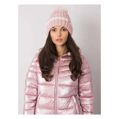 Lady's warm beanie in light pink