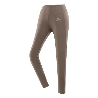 Women's sports leggings ALPINE PRO MARDA walnut