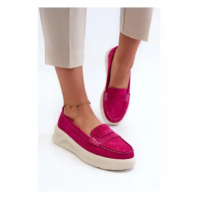 Suede women's loafers Fuchsia Filidia